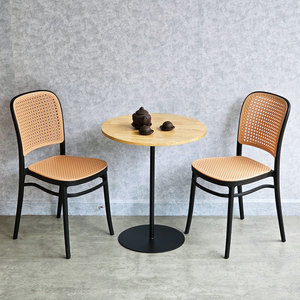 Modern Durable 60cm Round Coffee <b>Table</b> and 2 Plastic Chairs Combo Living Room Furniture-CBCF297 - Product Image 2