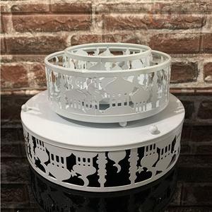 Plateau décoratif artisanal en acier inoxydable pour le Ramadan, design artistique |   Thèmes de couleurs personnalisables pour la décoration intérieure et le style de table - Product Image 6