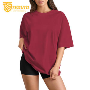 Camiseta básica de gran tamaño con logotipo de impresión personalizado de peso pesado Camiseta de algodón 100% de moda de talla grande de alta calidad para mujer - Product Image 6