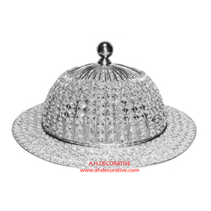 แท่นวางเค้กแชนเดอเลียร์ทรงสี่เหลี่ยมสีเงินสำหรับตกแต่งวันเกิดเค้กแต่งงานเสิร์ฟเค้กคริสตัลหรูหรา - Product Image 3