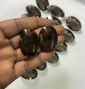 Increíble piedra de cristal doble de cuarzo ahumado Natural, corte ovalado, fabricación de joyas facetadas, grado AAA, tamaño personalizable - Product Image 2