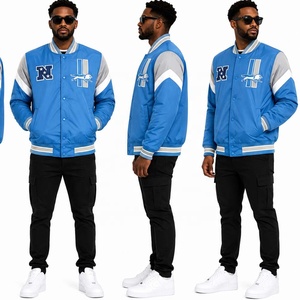 เสื้อแจ็คเก็ตทีม OEM ผ้าซาติน พร้อมโลโก้เบสบอลแบบกำหนดเอง ดีไซน์แบบ Varsity ผ้าริบถัก สำหรับผู้ซื้อจำนวนมากทั่วโลก - Product Image 1