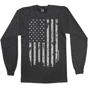 XD2 Diseños personalizados Bandera americana Camiseta de manga larga Unisex Casual Streetwear Camiseta de cuello redondo de algodón - Product Image 3