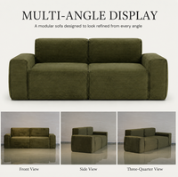 Canapé modulaire combinable en tissu velours côtelé, sectionnel, doux et confortable, pour salon, chambre à coucher, chambre d'amis