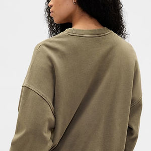 Sweat-shirt femme uni à manches longues, style minimaliste, avec logo personnalisé et épaules tombantes / Prix de gros pour les acheteurs en gros 2026 - Product Image 5