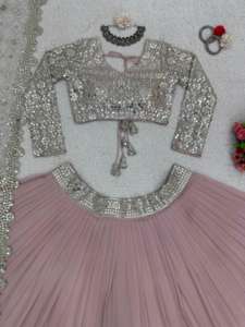 RADHE EXPORTS Micro taille intérieure séquencée moderne jusqu'à 44 Lehengha Chinon Work Thread Quick Dry Party/Casual Wear-Lehenga Choli - Product Image 5