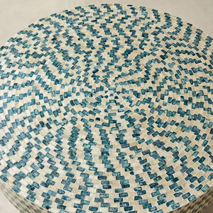 โต๊ะกาแฟทรงกลมประดับมุกแบบแฮนด์เมดสวยงามออกแบบได้ตามต้องการหรูหราโต๊ะสไตล์วินเทจ - Product Image 6