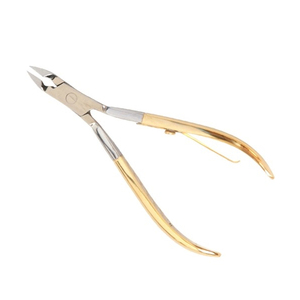 Pinza de uñas de acero inoxidable con mango dorado Removedor de cutículas profesional Herramienta de manicura Venta al por mayor Mejor precio - Product Image 3