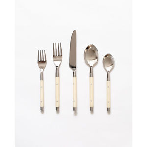 Ensemble de couverts en acier inoxydable avec manche en bois naturel écologique, design moderne, pour la maison et la restauration, en promotion - Product Image 4