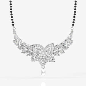 Mangalsutra de Oro de 18K para Mujer con Diamantes de Moissanita de Corte Redondo y Marquesa, Joyería Cultural Coleccionable - Product Image 4