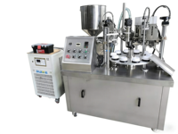 Machine semi-automatique rotative de haute précision pour le remplissage de sachets de pâtes, gelées, lotions corporelles, dentifrices, crèmes, onguents, produits cosmétiques et produits chimiques