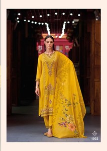 Ensemble Kurti en organza brodé de soie lourde pour femme, idéal pour les fêtes, avec fonction séchage rapide, style Salwar Kameez - Product Image 5