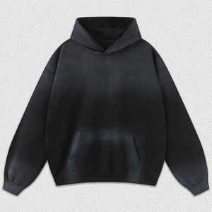 Sweat à capuche homme poids lourd lavé à l'acide 100% coton Streetwear surdimensionné avec col lavé à l'épaule pour l'hiver motif solide - Product Image 2