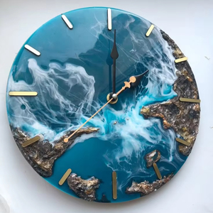 Relojes de Pared Minimalistas de Resina Epoxi - Diseño Moderno Digital LED Estilo Antiguo para Sala de Estar, Cocina, Oficina, Decoración del Hogar, Regalo Personalizable - Product Image 1