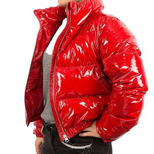 Veste matelassée courte d'hiver de luxe pour femmes, respirante, imperméable, matelassée, en coton imprimé, doublure en nylon uni teint - Product Image 2