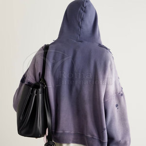 เสื้อฮู้ดดี้ผู้ชายแบบย้อมสีเอซิด สไตล์วินเทจ แต่งซิป ปี 2026 ผลิตตามสั่ง สตรีทแวร์ ปรับแต่งได้ - Product Image 3