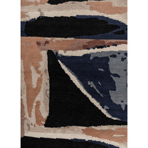 Alfombra de Lana Azul Anudada a Mano Sthir, Diseño Abstracto de Gran Tamaño para el Hogar, para Sala de Estar o Dormitorio - Modelo Aiwl-3001 - Product Image 3