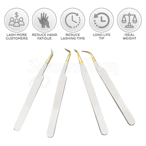 Juego completo de pinzas con logotipo grabado perfecto para dar forma a las cejas y el cuidado personal - Product Image 2