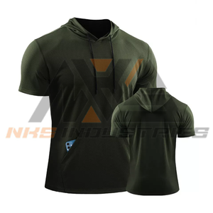 Trendy Men's 100% Polyester <b>Short</b> <b>Sleeve</b> <b>Hoodie</b> Designer Pattern Breathable Fitness Tee for Active Summer Training Size 6XL - Product Image 4