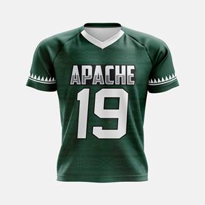 Maillot d'équipe personnalisable à col en V, avec accents graphiques sur les manches et tissu respirant anti-humidité - Product Image 1