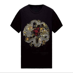T-shirt décontracté en strass, style streetwear de luxe, T-shirt en strass pour homme, produit très demandé, T-shirt en strass tendance - Product Image 4