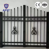Portail battant en fer forgé antique de haute qualité, design classique pour jardin, par Sitong