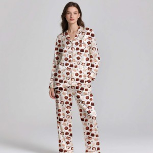 Pijamas de seda de alta calidad para mujer, logotipo personalizado, verano, primavera, transpirable, invierno, cálido, conjunto de ropa de dormir de lujo - Product Image 1