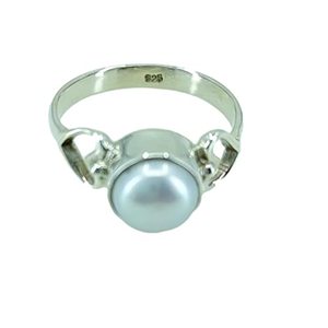 925 Sterling Silver Handmade Boho June Birthstone <b>Ring</b> Freshwater Pearl Perfect Gift for Her Birthday or Anniversary - Product Image 1