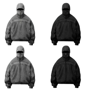 Vente en gros de sweats à capuche zippés pour hommes et femmes de toutes tailles collection printemps polaire surdimensionnée écologique visage Ninja style - Product Image 1