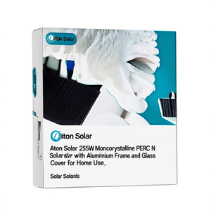 Panneau solaire monocristallin PERC de type N Aton Solar 255W avec cadre en aluminium et couverture en verre pour usage domestique - Product Image 2