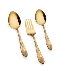 Juego de cubiertos chapados en oro al por mayor de nuevos cubiertos de metal, hotel y restaurante cubiertos para, cubiertos de metal, tenedor y cuchara, cubiertos - Product Image 1