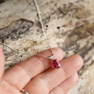 Collar de joyería fina de diseñador hecho a mano de plata de ley 100% con piedras preciosas ovaladas de rubí Natural 925 para mujer personalizado - Product Image 5