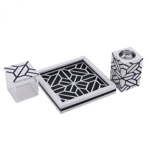 Quemador de incienso con incrustaciones de hueso lujoso de inspiración antigua y difusor de aromaterapia Plato y juego de incienso con incrustaciones de resina contemporánea - Product Image 2