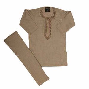 Traje Shalwar Bordado para Niños - Beige - Product Image 5