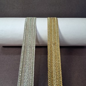 ชุดเดรสลูกไม้สำหรับเจ้าสาวอุปกรณ์ตกแต่งผ้าทอประดับตกแต่งบ้านสีเงินสีทองเมทัลลิก - Product Image 1