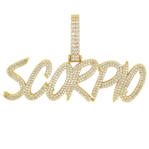 Colgantes de letras de diamantes cultivados en laboratorio VVS hechos a medida, Material de oro de 10K/14K, estilo rapero de Hip Hop helado, regalo perfecto - Product Image 1