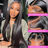 Perruque Lace Front 13x4 HD Transparente en Cheveux Humains Vierge Indiens, Ondulée, Couleur Brun 1B/4, Densité 250%
