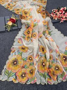 Saree à Séquence Lourde de Haute Qualité Dernière Conception Organza Soie Coton Robe Traditionnelle Indienne pour Adultes pour Mariages et Fêtes - Product Image 2