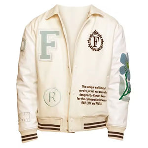 OEM Custom Winter Wool Chenille Embroidery Vintage <b>Varsity</b> College <b>Jacket</b> Leather Sleeves <b>Bomber</b> <b>Jacket</b> - Product Image 6
