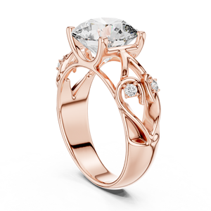 Bague pour femme en diamant de laboratoire rond de 3,58 carats, VVS-VS EF CVD, or 18 carats, 14 carats, 10 carats et argent 925, or rose, or jaune, or blanc - Product Image 5