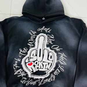 Sweat à capuche unisexe en molleton 100 % coton, coupe ample, imprimé en relief, 430g, écologique, anti-boulochage, pour streetwear hivernal, vente en gros sur mesure - Product Image 5