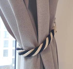 Abrazaderas para Cortinas de Cuerda de Algodón Blanco y Negro, Adorno Moderno Hecho a Mano para Ventanas - Product Image 4