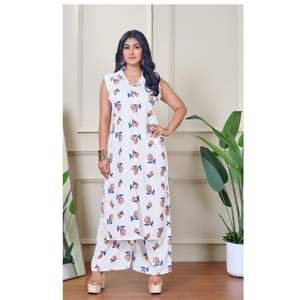 Premium Sleeveless Inbox Print cotton <b>Kurti</b> for Festive Ethnic Outfit for Wedding Eid & Party Fashion - Product Image 4