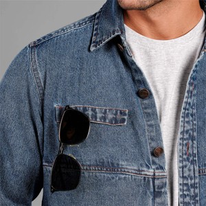 Veste en jean décontractée pour homme - Veste en jean classique et élégante pour tous les jours et pour le superposition - Product Image 2