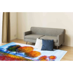 Alfombras con estampado de árboles coloridos, alfombra de otoño, alfombra con diseño de paisaje, alfombra impresa, alfombra suave no tejida - Product Image 3