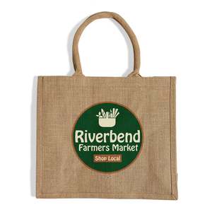 Customized Logo Large Burlap Jute Tote <b>Bags</b> <b>Medium</b> Size Eco-Friendly Shopping <b>Bags</b> with Rope Handle for Daily Use TJ889 - Product Image 5