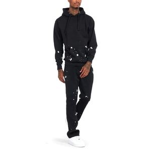 Conjunto de ropa de abrigo de invierno informal con logotipo personalizado para hombre, trajes de jogging con sudaderas apiladas y pantalones de chándal, chándales - Product Image 6