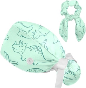 OEM de alta calidad con estampado floral personalizado gorra unisex con cordón a granel cantidad al por mayor precio médico profesional gorras de fregado - Product Image 4