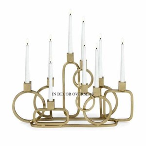 High Grade Gold Plated Premium Quality Metal Fancy Stylish Designer Wedding Table Centerpiece <b>Decoration</b> Candle Holder Supplies - Product Image 1