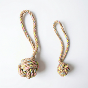 Jouets à tirer en corde de chanvre écologiques Rainbow Joy, jouets durables en coton pour chats et oiseaux, disponibles en petites et grandes tailles - Product Image 3